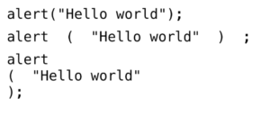 javascript białe znaki